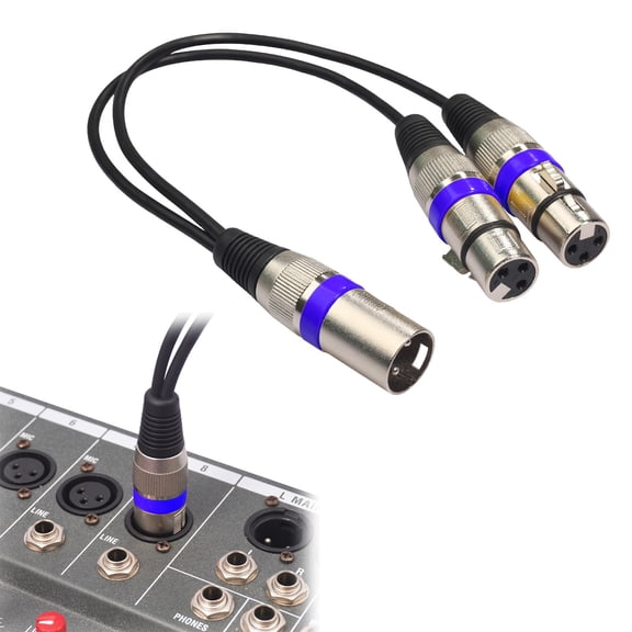 30cm Audio Cable Anti Winding Balanced Transmission Alloy 2 In 1 Male To Female Audio Extension for Sound Console, Purple