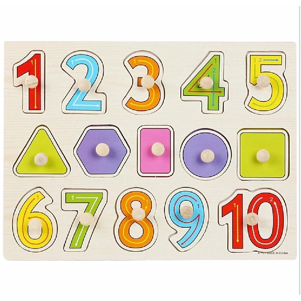 30cm Baby Toys Montessori Wooden Puzzle Hand Grab Board Educational ...