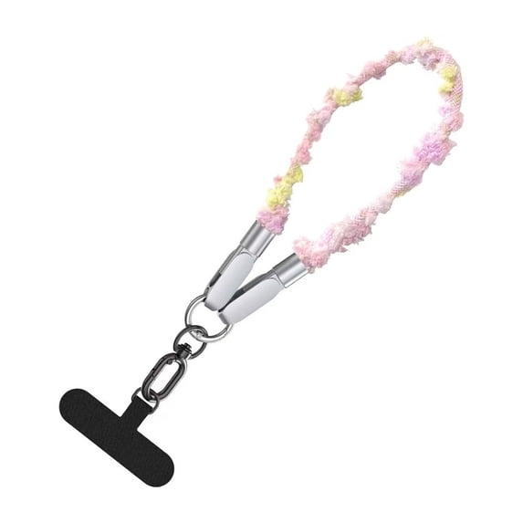 USB-C Fast Charging Cable, 2-in-1 Hand Wrist Strap Lanyard, 1FT Nylon Braid Anti Theft Phone Camera Strap Travel Photographers Rope for iPhone 17/16/15 and Samsung S25 S24 Ultra/FE,Pink