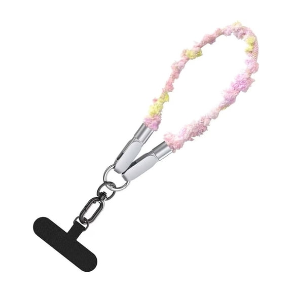 USB-C Fast Charging Cable, 2-in-1 Hand Wrist Strap Lanyard, 1FT Nylon Braid Anti Theft Phone Camera Strap Travel Photographers Rope for iPhone 17/16/15 and Samsung S25 S24 Ultra/FE,Pink