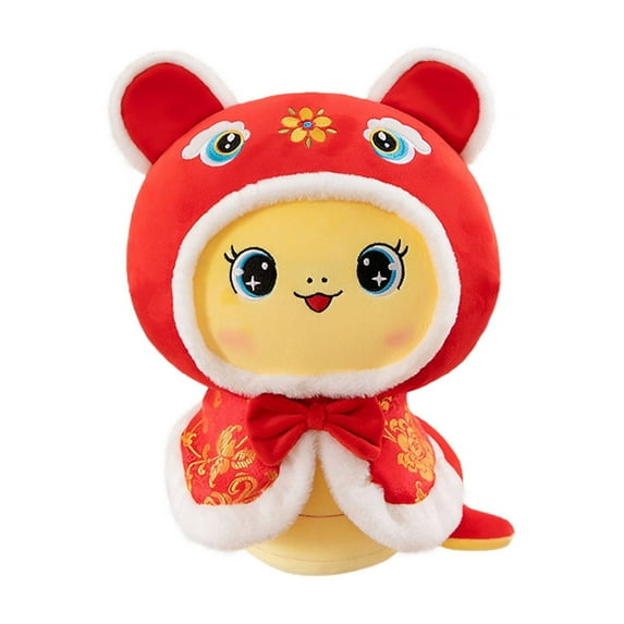 30cm Chinese New Year Plush Snake Animals, 2025 Year of The Snake Stuffed Mascot Doll Snake Plush Toys Chinese Zodiac Snake Decor for Spring Festival Lunar New Year Gifts Blessing Souvenir