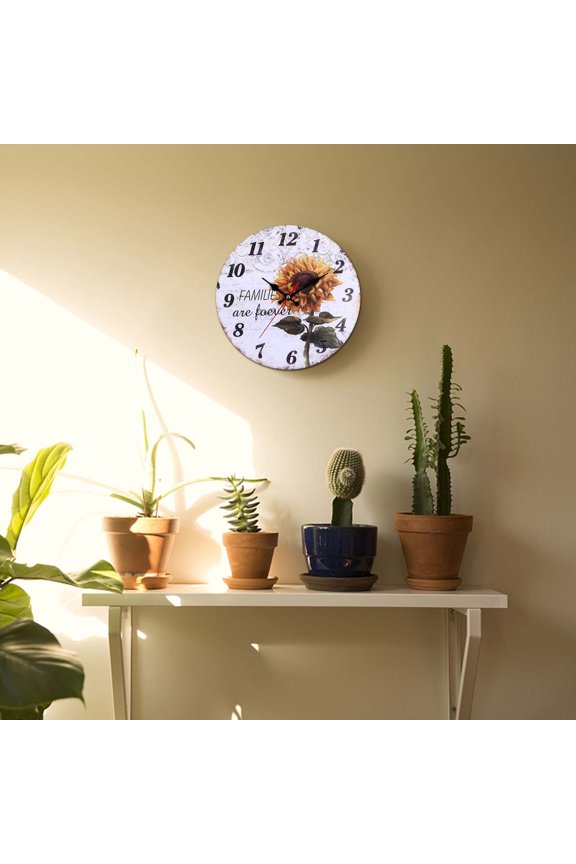 30cm European Retro Sunflower Wall Clock Home Living Room Decoration Wall Clock