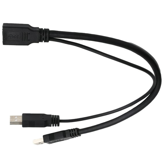 30cm Extension Cable Converter Auxiliary Power USB 3.0 Female to Dual Male for 2.5in Mobile Hard Disk