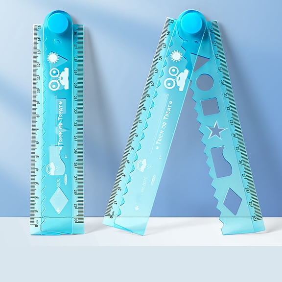 30cm Folding Flexible Ruler PVC Bendable Measuring Tool Foldable Plastic Ruler 15cm Compact Size for Office Drafting Art Projects Blue