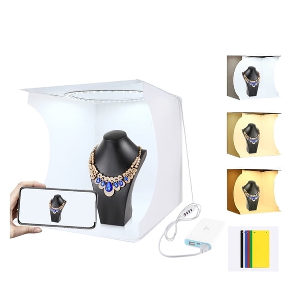 30cm Folding Portable Ring Light Photo Lighting Studio Shooting Tent Box Kit +6 Colors Backgrount Photo Dimmable Light Box ,Professional Equipment