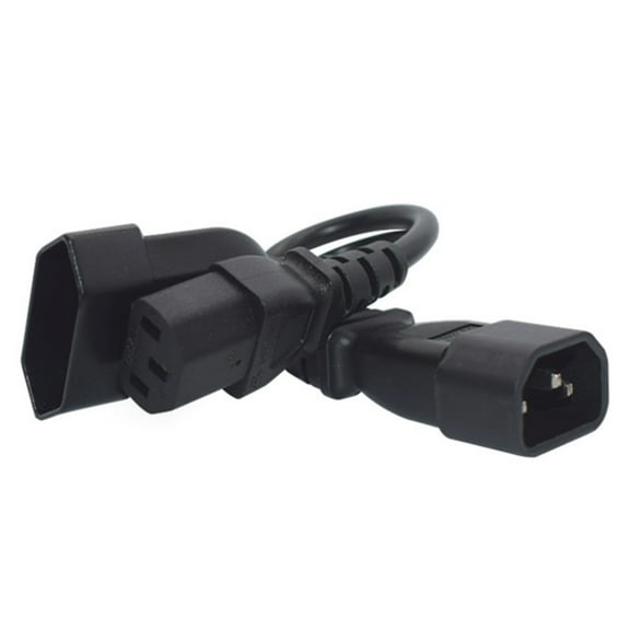 30cm IEC320-C14 Male Plug to IEC320 C13+EU4.0mm Female Adapters Cord Power Cable