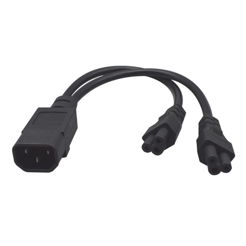 30cm Length 3Pin IEC320 C14 Male Port to Twin C15 Female Power Cord Y Splitters Adapters Wire