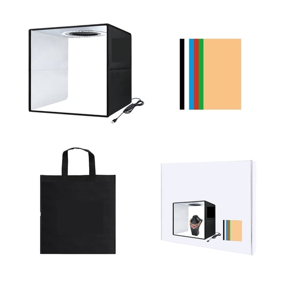 30cm Lightbox Mini Foldable Photo Studio Box LED Light Box Photography Studio Shooting Tent Box Kit & 6 Color Backdrops ,Easy to Use