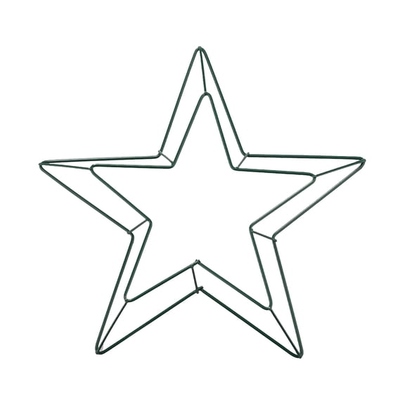 30cm Metal Star Shaped Wire Wreath Frame Floral , Green Coated Sturdy, Durable Deform-Resistant, DIY for Wreath Macrame, Wedding Christmas Decor