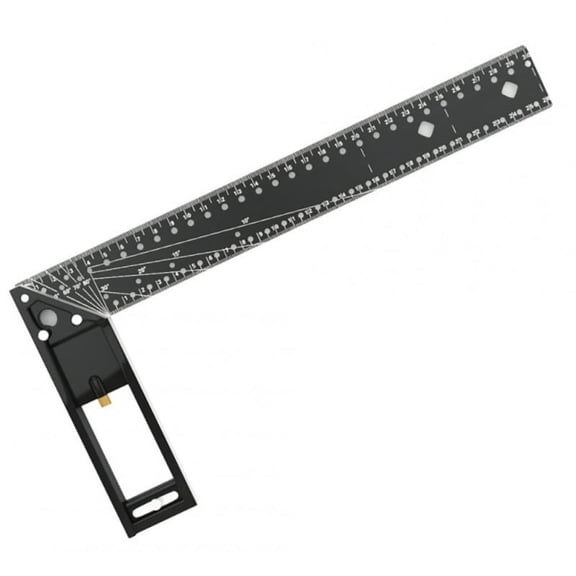 30cm Multi-Angle Measuring Ruler Tool, Carbon Steel High-Precision 90 Degree Right Angle Corner Measuring Ruler