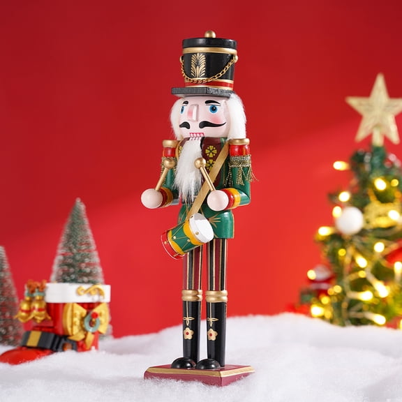30cm Nutcracker Puppet Soldier Ornament Doll Merry Christmas Decoration Creative Gift Wooden Handicrafts Desktop Cute Ornament