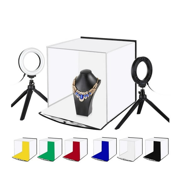 30cm Photo Softbox Portable Desktop Studio Shooting Tent Box Kits With 6 Colors Backdrops Studio Light Box LED Ring Light ,Easy to Use