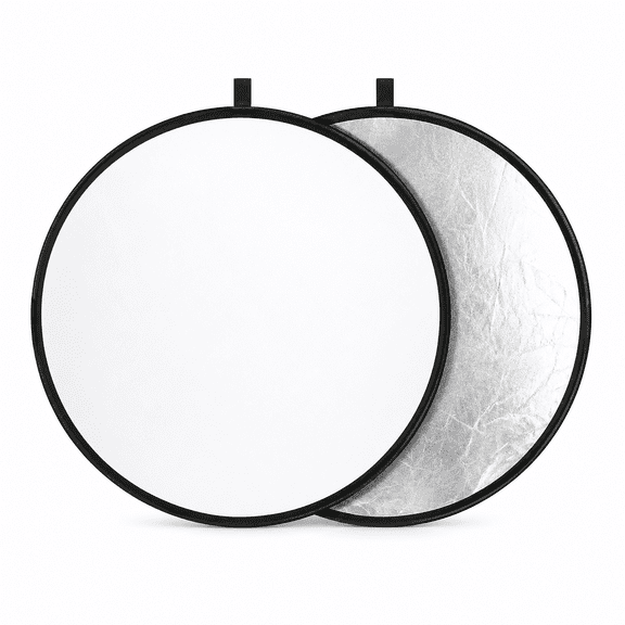 30cm Portable Photography Reflector Board, Foldable 2-in-1 Lighting Diffuser for Soft Fill Light, Professional Waterproof and Stain-Resistant Light Modifier for Studio, Selfies and Product Shoots
