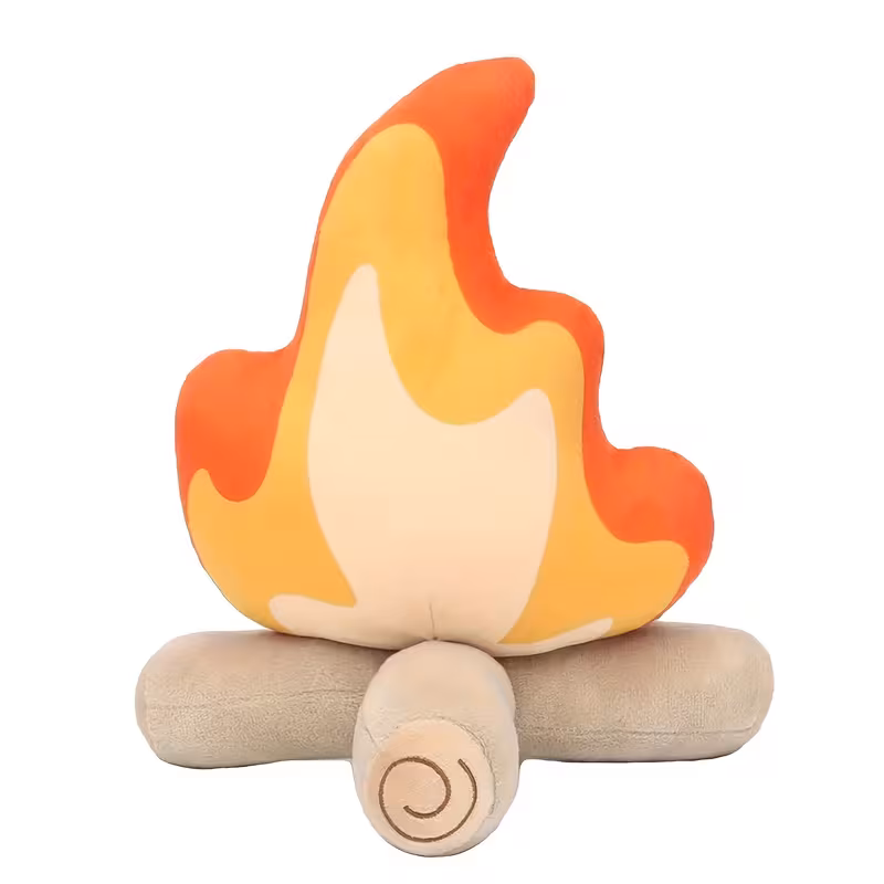30cm Printed Bonfire Plush Toy, Soft Campfire Pillow for Outdoor Room Decor, Fun Simulation Plush, Cozy Gift for Family & Friends, Christmas Easter Surprise