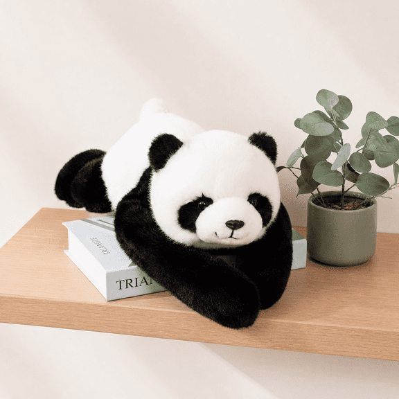 30cm Realistic Lying Panda Plush Toy, Ultra-Soft Stuffed Animal for Kids and Panda Lovers