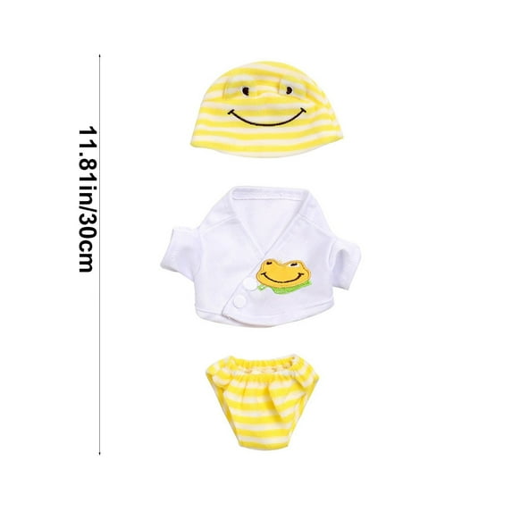 30cm Reborn Doll Clothes Set, Rabbit Frog Costume for 12-inch Dolls, Dress Up Outfit for 3+ Years