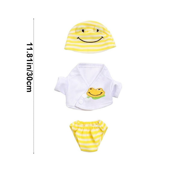 30cm Reborn Doll Clothes Set, Rabbit Frog Costume for 12-inch Dolls, Dress Up Outfit for 3+ Years