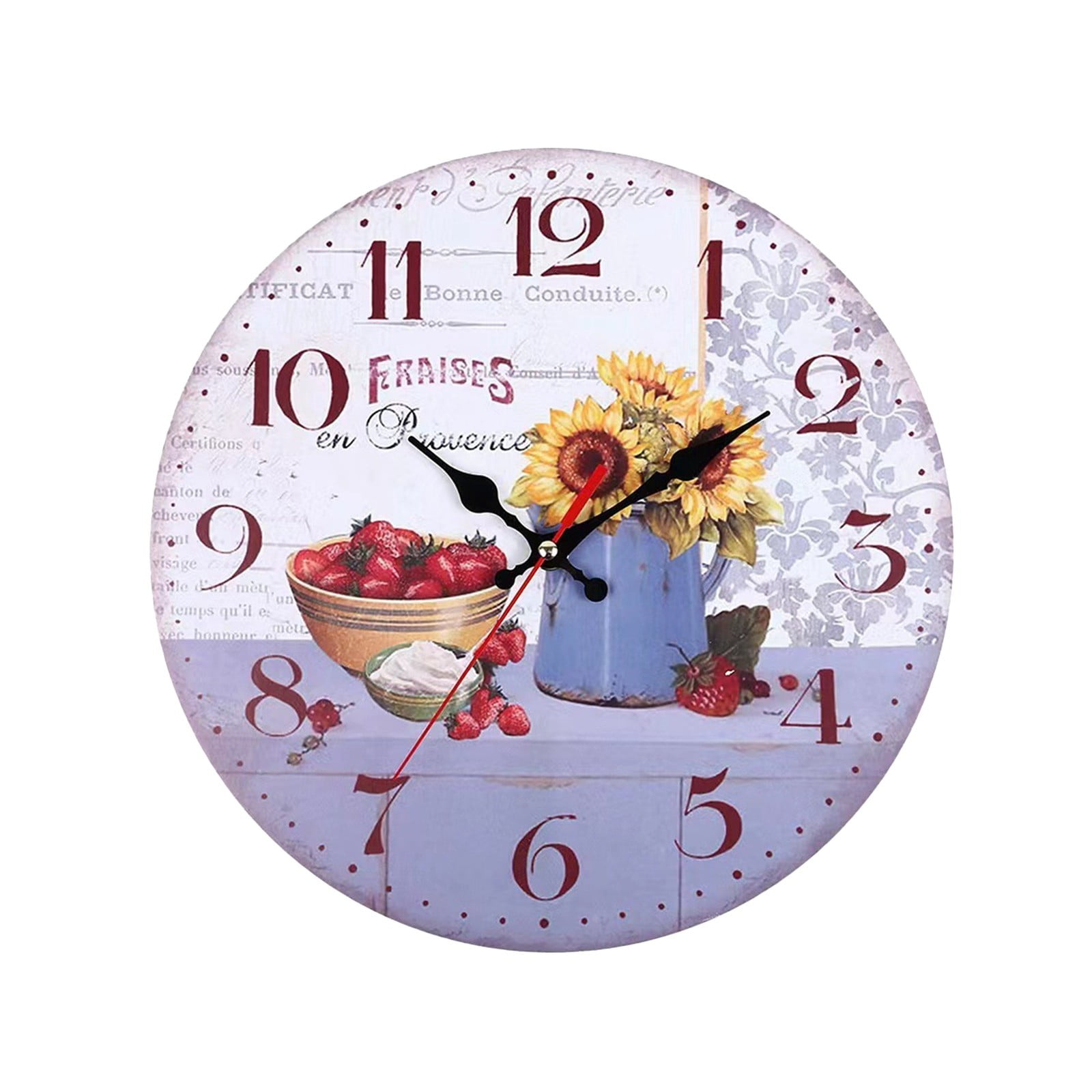 30cm Retro Style Sunflower Wall Clock Home Living Room Bedroom