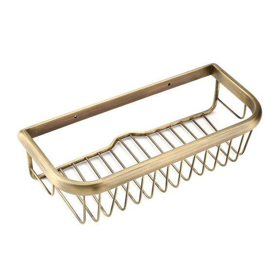 30cm Solid Copper Shower Basket Bath Soap Shampoo Storage Holder Wall Mount Bathroom Shelf, Shampoo Storage Basket Shelf Organizer Rustproof Stainless Steel Accessory Organizers