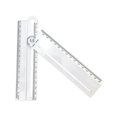 30cm Transparent Rectangle Ruler Protractor Measuring Tool Drawing Construction W3JD Clear