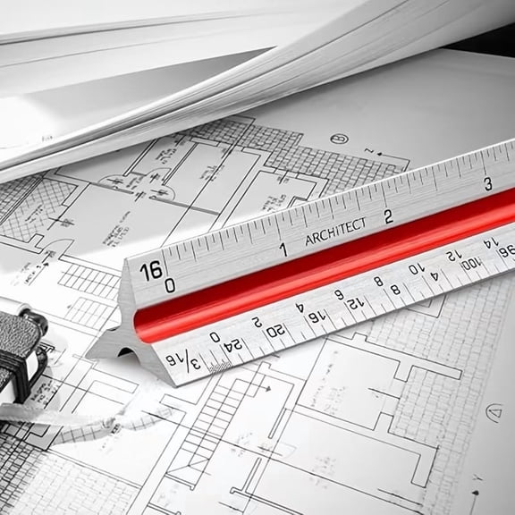 30cm Triangular Scale Ruler 12 Precision Scales for Architects Engineers Drafting