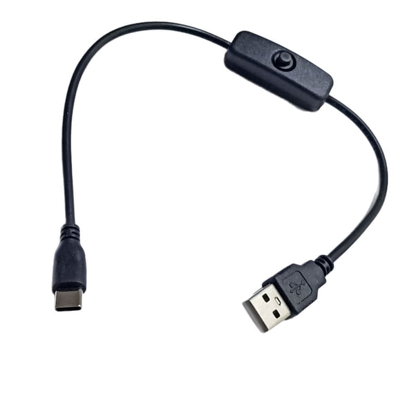 30cm USB to Type C Power Cable Extension Cord with Switching for Type C Tablet Phones Laptops and Other Gadgets