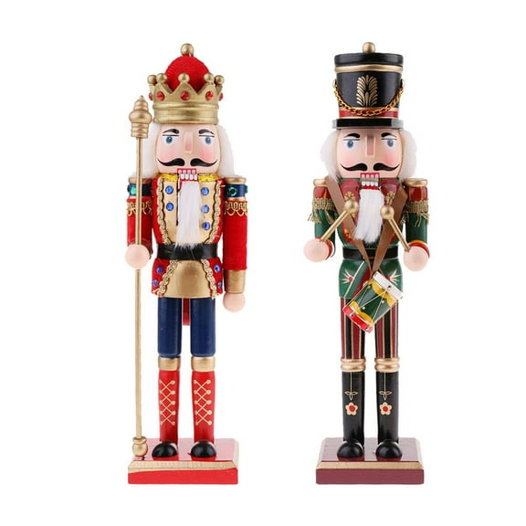 30cm Wooden Nutcracker King Solider Figurine for Table Decors