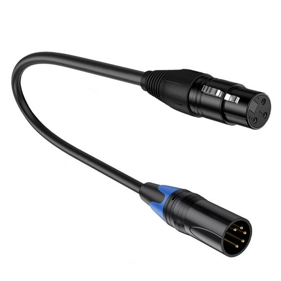 30cm XLR 3pin M/F to 5pin F/M Cable Cord/Professional Mixing Console Wire Line