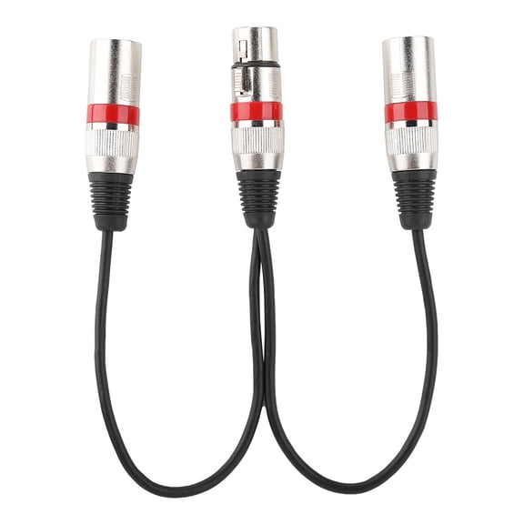 30cm XLR Female Jack to Dual Male Head Splitter Adapter Audio Mic Extension Cable for Canon Red