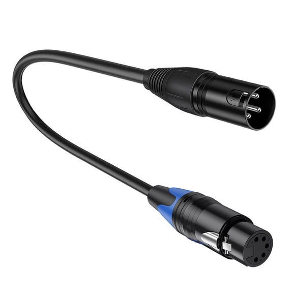 30cm XLR3P Male to 5pin Female Audioed Cable/Professional Mixing Console XLR 3pin Female to 5pin Male Connector Cord