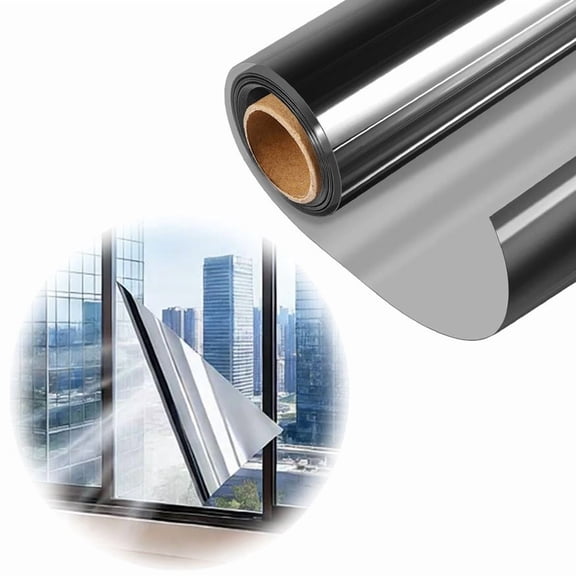 30cm x 1m Window Insulation Film, One-Way Mirror Privacy Sticker, Heat Reflective and Explosion-Proof for Home and Office