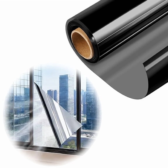 30cm x 3m Window Insulation Film, One-Way Mirror Privacy Sticker, Heat Reflective and Explosion-Proof for Home Windows