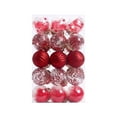 thumbnail image 1 of 30ct Christmas Ball Ornaments-60mm/2.36" Shatterproof Clear Plastic Xmas Balls Baubles Set with Stuffed Delicate Sparkling, Hanging Christmas Tree Decorations, 1 of 3
