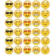 30ct. Emoji Assorted Faces Happy Sad Love Edible Cupcake Toppers