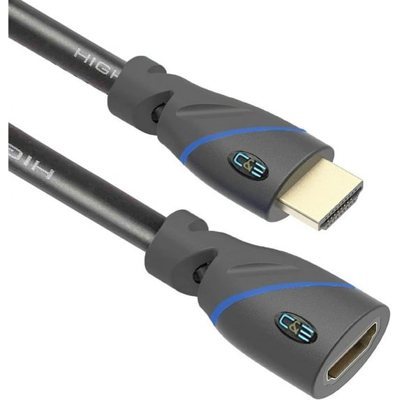 30ft (9M) High Speed HDMI Cable Male to Female with Ethernet Black (30 Feet/9 Meters) Supports 4K 30Hz, 3D, 1080p and Audio Return, (3 Pack)