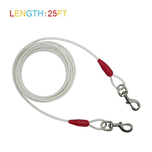 30ft Reflective Tie-Out Cable for Heavy Dogs Up to 125 Pounds