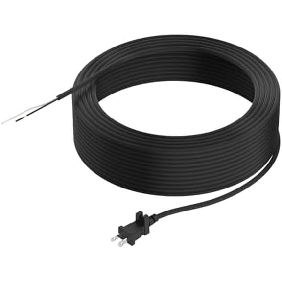 30ft Replacement Vacuum Cleaner Power Cord - 18/2 Gauge 2-Prong Extra Long Cord for Shark, Bissell, Eureka, Sanitaire Upright Vacuums - Black
