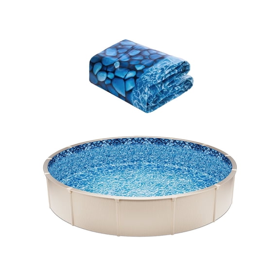 30ft Round Pool Liner, Uinbead Vinyl Liner 52in Wall Height, Durable Replacement for Above-Ground Steel Pools