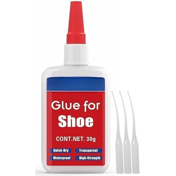 30g Shoe Glue,Boot Glue,Super Glue for Shoe and Sole Repair,Shoe Heel Repair,Bonding Various Materials Such as Rubber,Leather; Clear