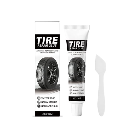 30g Tire Repair Sealant Kit, Heavy-Duty Rubber Patch Glue for Sidewall Cracks, Waterproof Tire Care, Permanent Flexible Bond, Quick Cure for Emergency Repairs