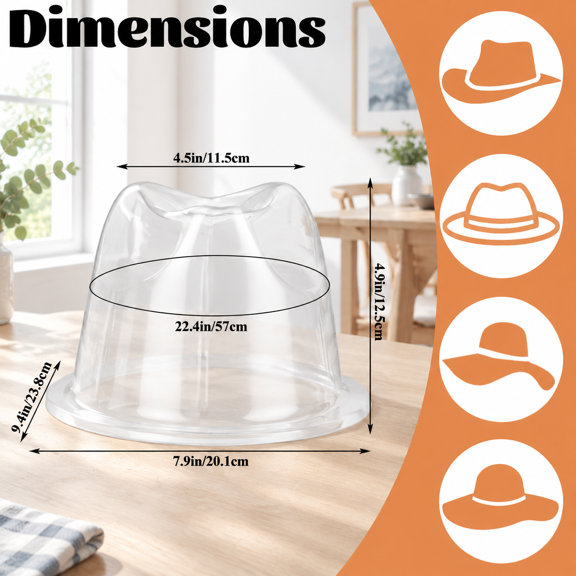 30hat Shaper For Caps Plastic Display Stand Multiple Hats 360° Protect Shape In Travel Or Transport Beanies Fedora Bucket Forms B