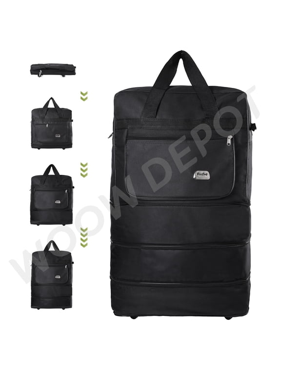 30in Expandable Suitcase Bag 3 Layer Foldable Rolling Wheeled Luggage Handbag Large for Home Storage Travel Business Moving