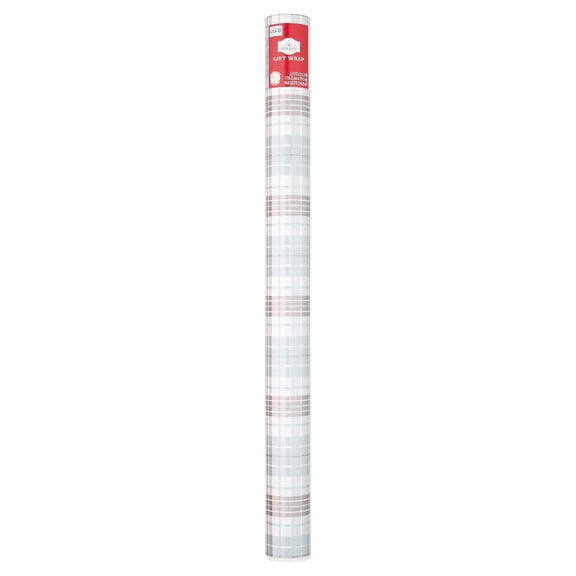 Red and Light Blue Plaid Christmas Wrapping Paper, 160 sq ft, by Holiday Time