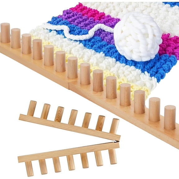 30in Chunky Knitting Loom for Blanket Making - Foldable Frame, Portable DIY Hand Knitting Kit for Beginners, Blanket Loom for Bulky Yarn Crafts & Gifts