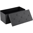 thumbnail image 1 of 30in Foldable Storage Ottoman Bench, Chest, End of Bed Foot Rest Stool with Padded Seat, Bedroom Bench for Living Room, Bedroom, Support 660lbs, Grey, 1 of 4