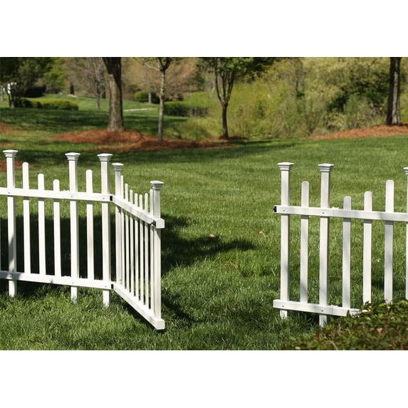 30in H x 62in W (1 Gate) No Dig Zippity Madison Gate Kit, White Vinyl Picket Fence Gate Kit for Madison Fence Panels, Child or Dog Gate for Backyard, Patio, Outdoor, or Garden Fence, ZP19028