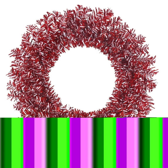 30in. Red-White Candy Cane Wreath 160Tips