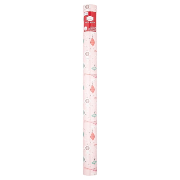 Multicolor Vintage-Style Ornaments and Birds Christmas Wrapping Paper, 160 sq ft, by Holiday Time