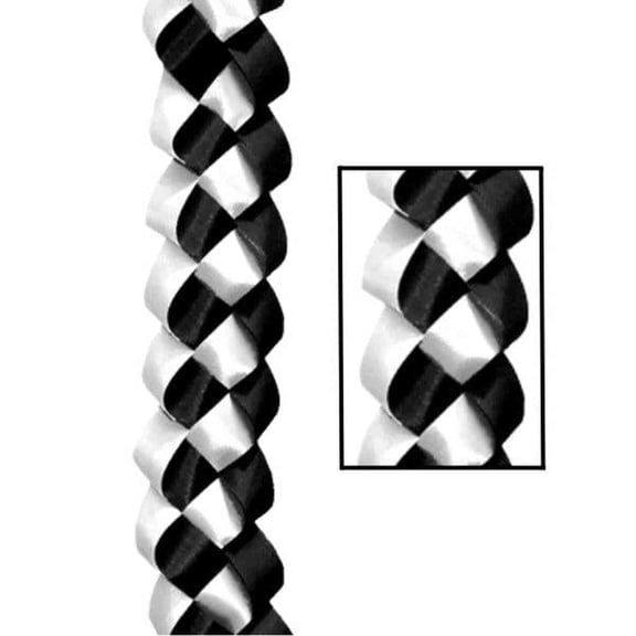 30in Ribbon Military Chain Braid: Black/White