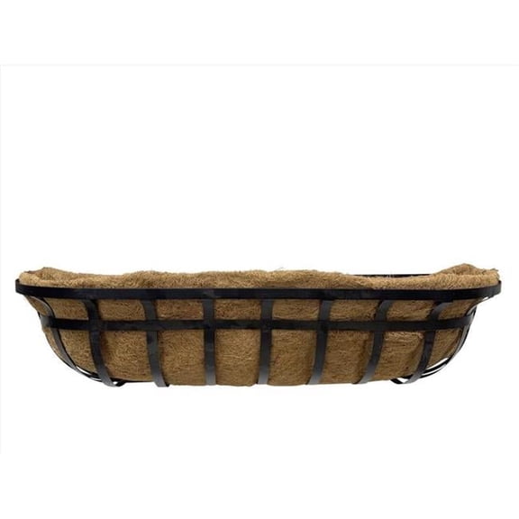 30in. Steel Deck Planter - Black - Includes Coco Liner - Cascading Design